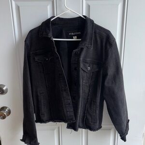 Maurices Black Washed Denim Jean Jacket
